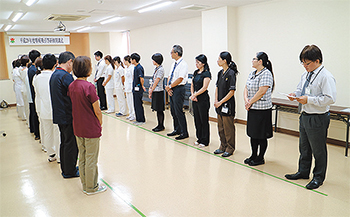 宮古島病院は各病棟の施設基準や達成状況を一覧表にしたシートを配布