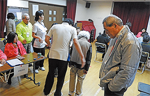 会場のレイアウトを工夫し様々なフレイルチェックを実施
