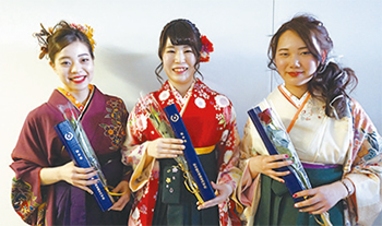 目標を語る（左から）古舘さん、齋藤さん、山中さん